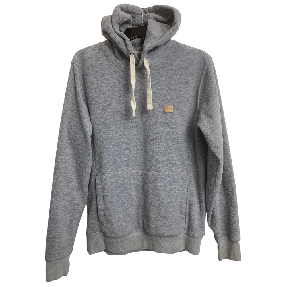 Billabong  Grey Fleece Pullover Hoodie S Y2K  Surf‎  Beach Heathered Sweatshirt